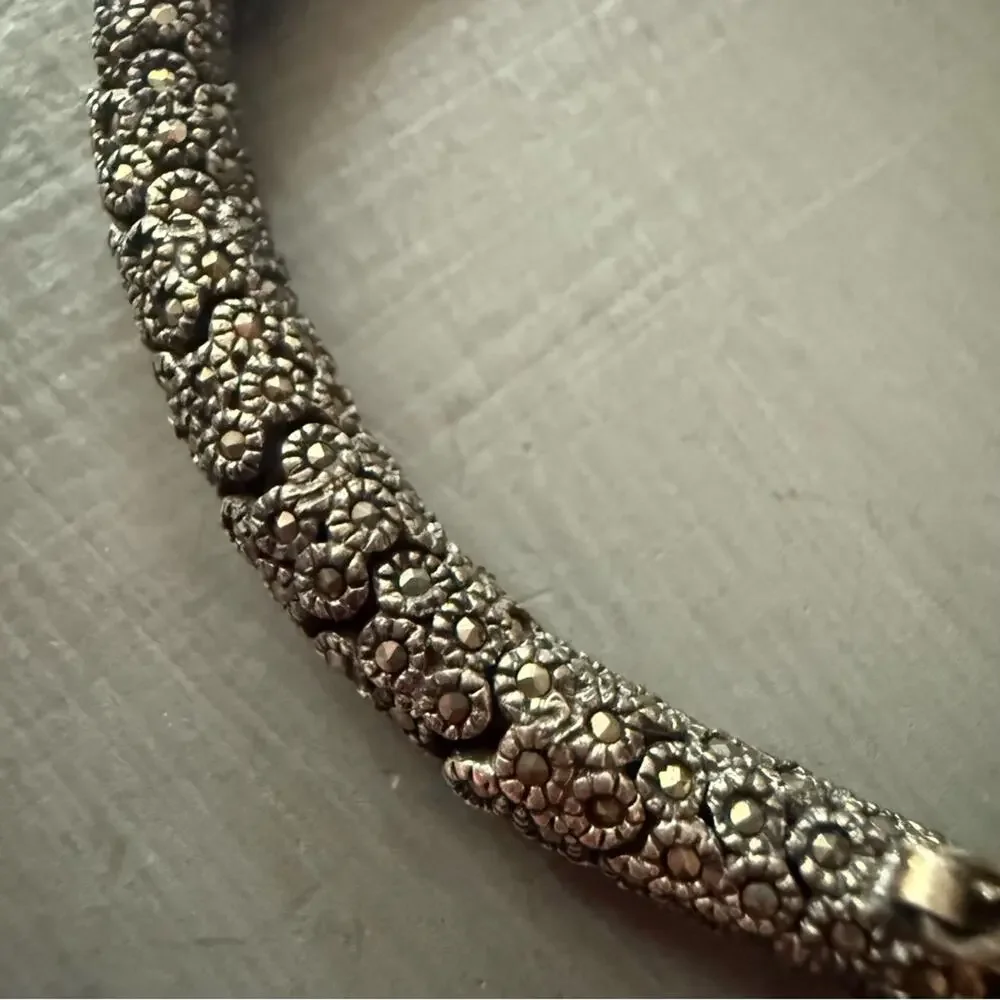 925 Sterling Silver Snake Like Linked Heavy thick Bracelet